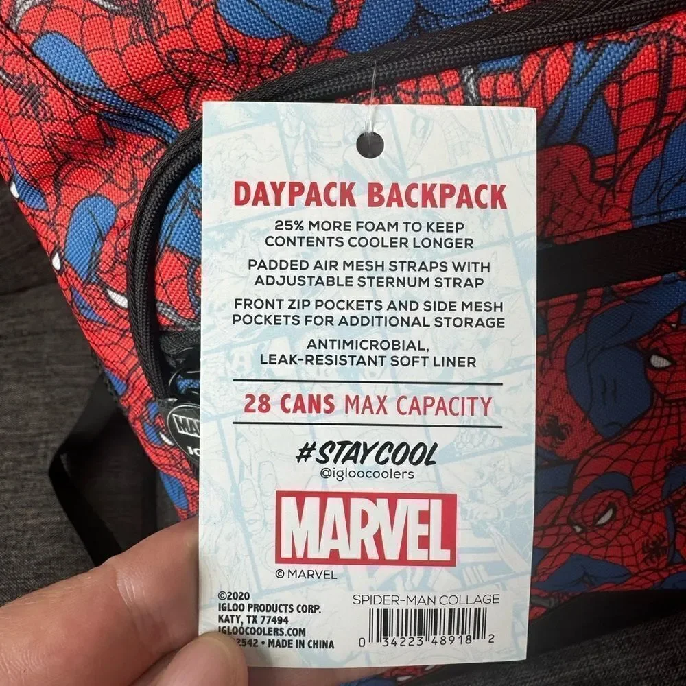 Spider-Man Marvel x Igloo Backpack 28 Cans Capacity Insulated Daypack New